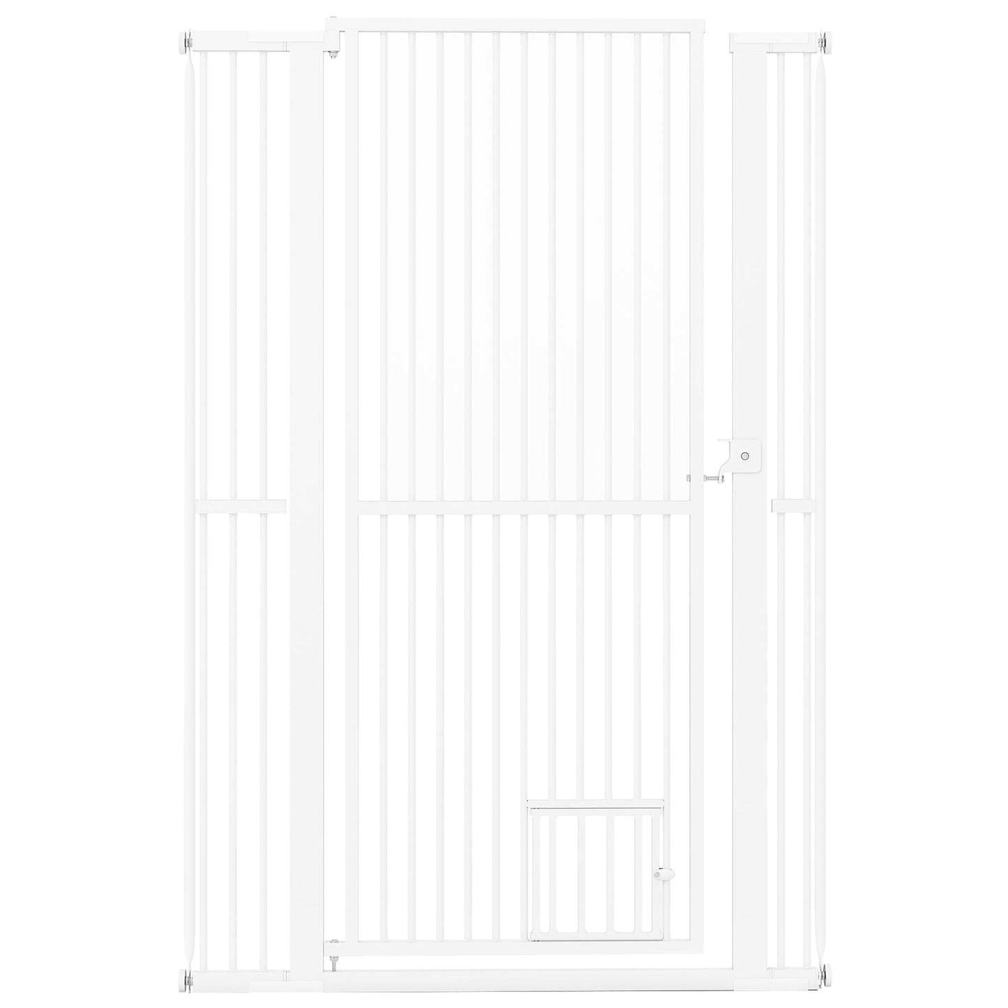 59‚Äù Extra Tall Pet Gate Heavy-Duty Metal Cat Gate with Wide Opening-White