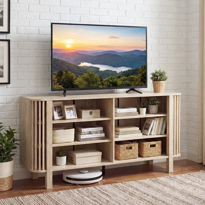 59 Inch TV Stand for 55 Inch TVs with Shelves