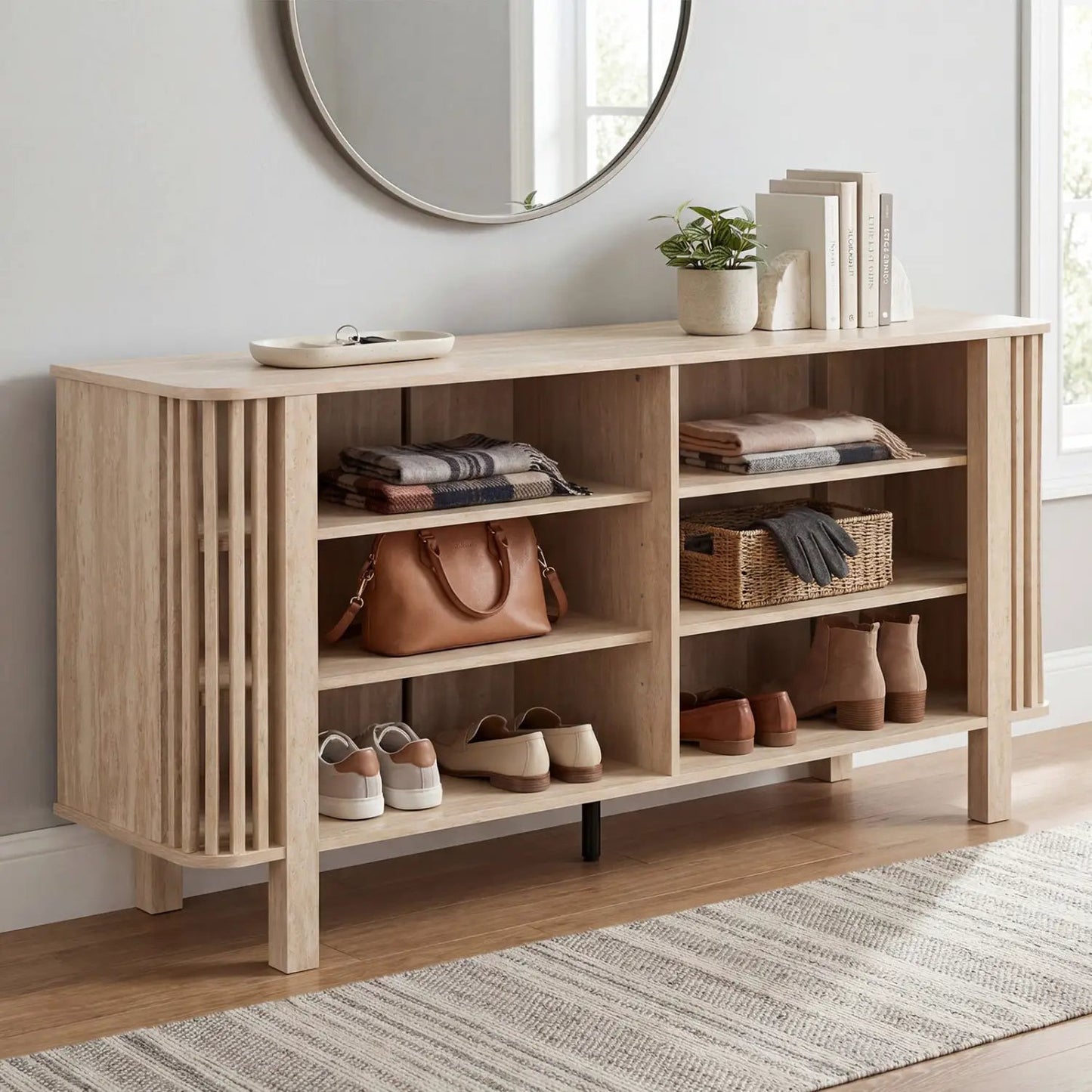 59 Inch TV Stand for 55 Inch TVs with Shelves