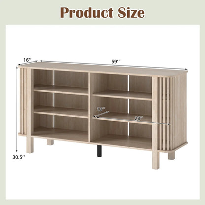59 Inch TV Stand for 55 Inch TVs with Shelves