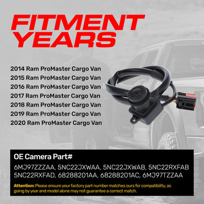 Master Tailgaters Ram ProMaster backup camera for 2014–2020, black housing, wiring on Tampa Home & Garden Store
