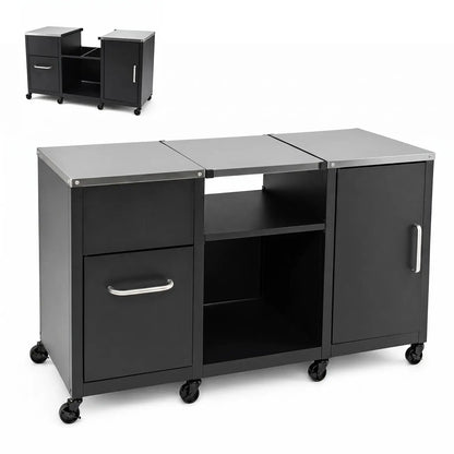 Outdoor Grill Table 59 Inch With Shelves