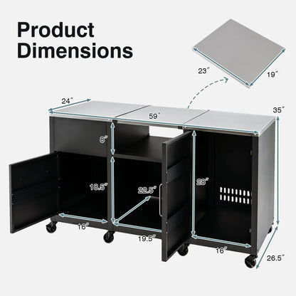 Outdoor Grill Table 59 Inch With Shelves