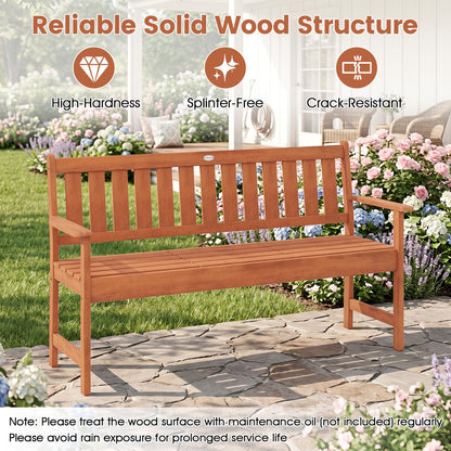 59-inch DirectDeals outdoor wood garden bench with pull in natural finish on Tampa Home & Garden Store