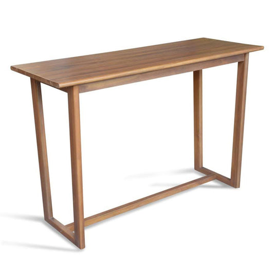 59 Inch Outdoor Bar Table with Slatted Top - Tampa Home & Garden Store