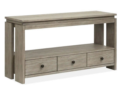 Conrad rectangular sofa table in Stone Harbor gray with 3 drawers by Unique Piece Furniture on Tampa Home & Garden Store