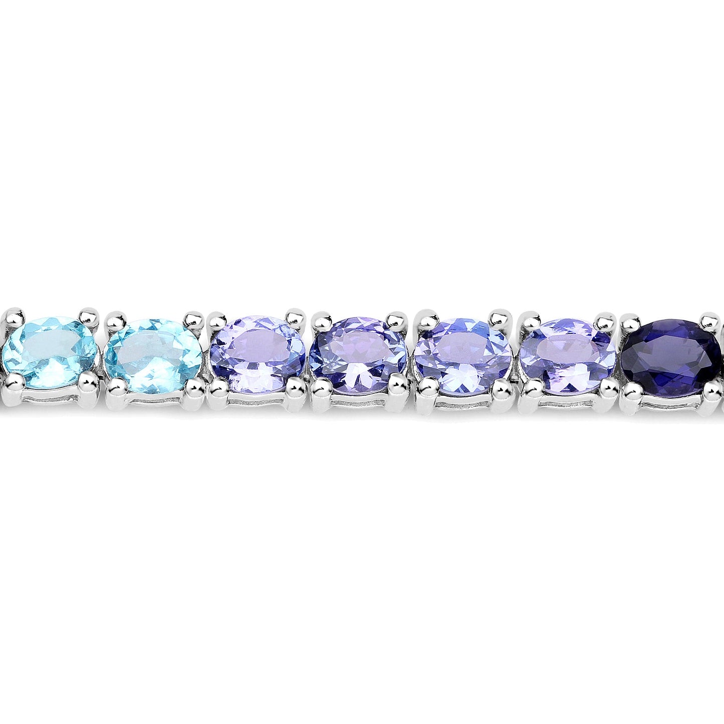 12.04 Carat Multi Stone .925 Sterling Silver Bracelet with blue to purple oval stones by Bids.com on Tampa Home & Garden Store