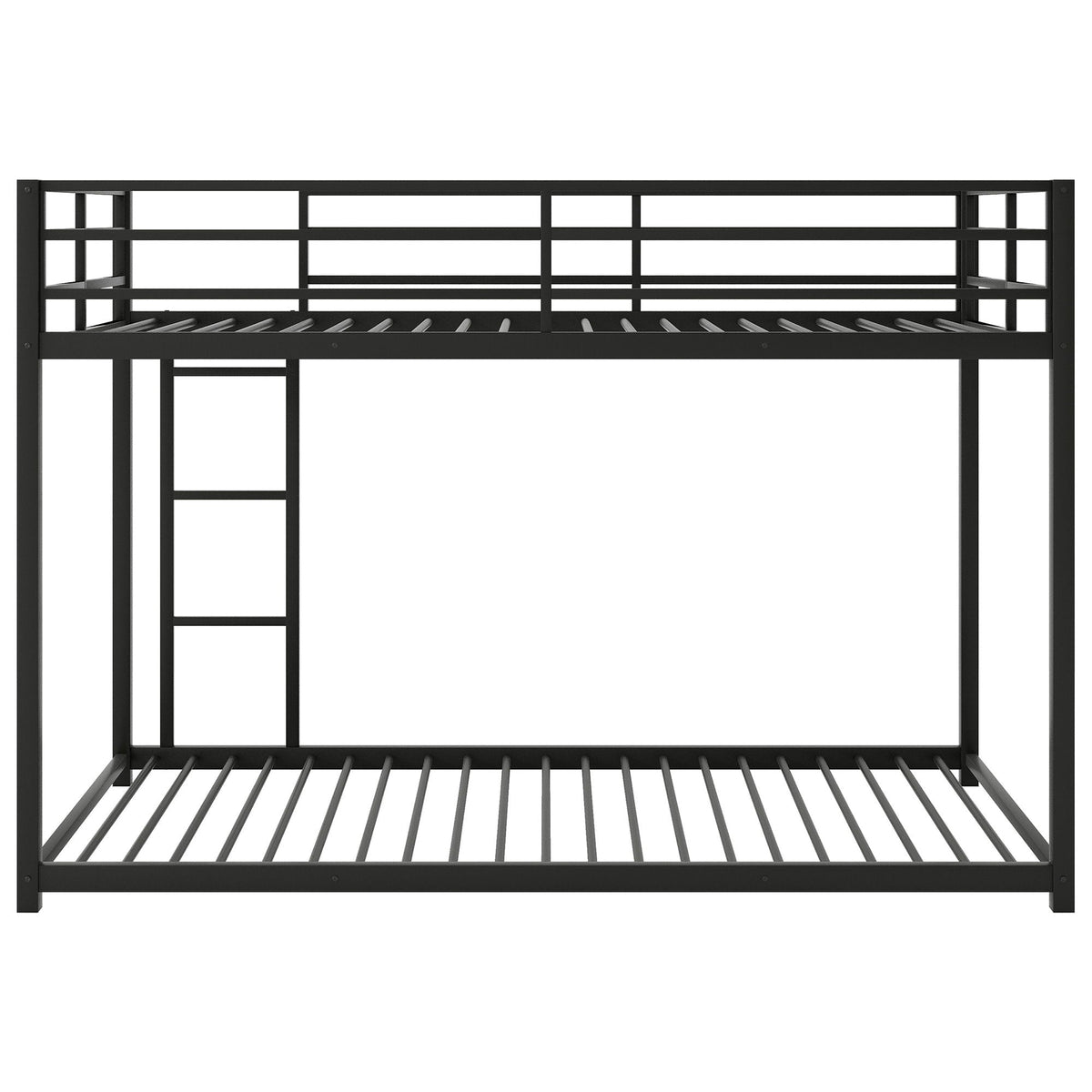 Metal bunk bed frame, low-profile with ladder, black finish by HouseOfZazla on Tampa Home & Garden Store