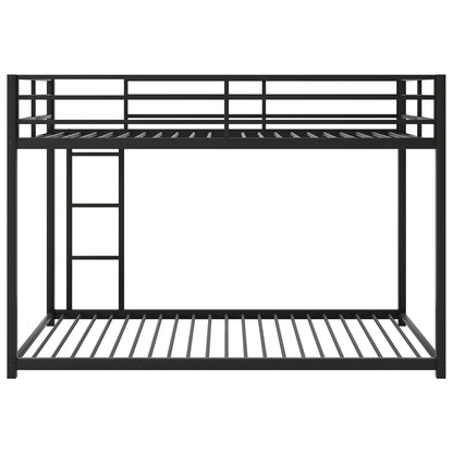 Metal bunk bed frame, low-profile with ladder, black finish by HouseOfZazla on Tampa Home & Garden Store