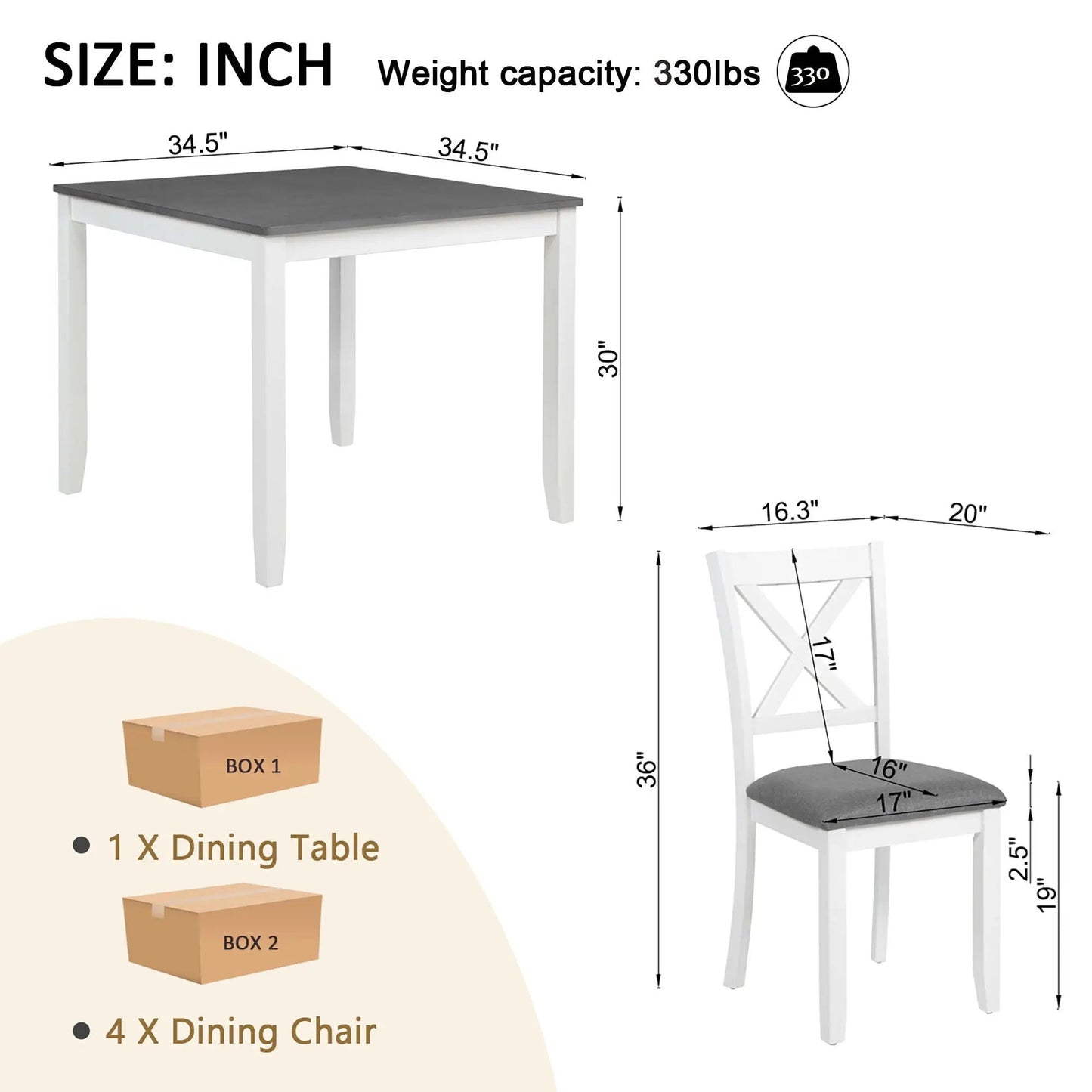 Modern Dining Table Set With Chairs for Kitchen