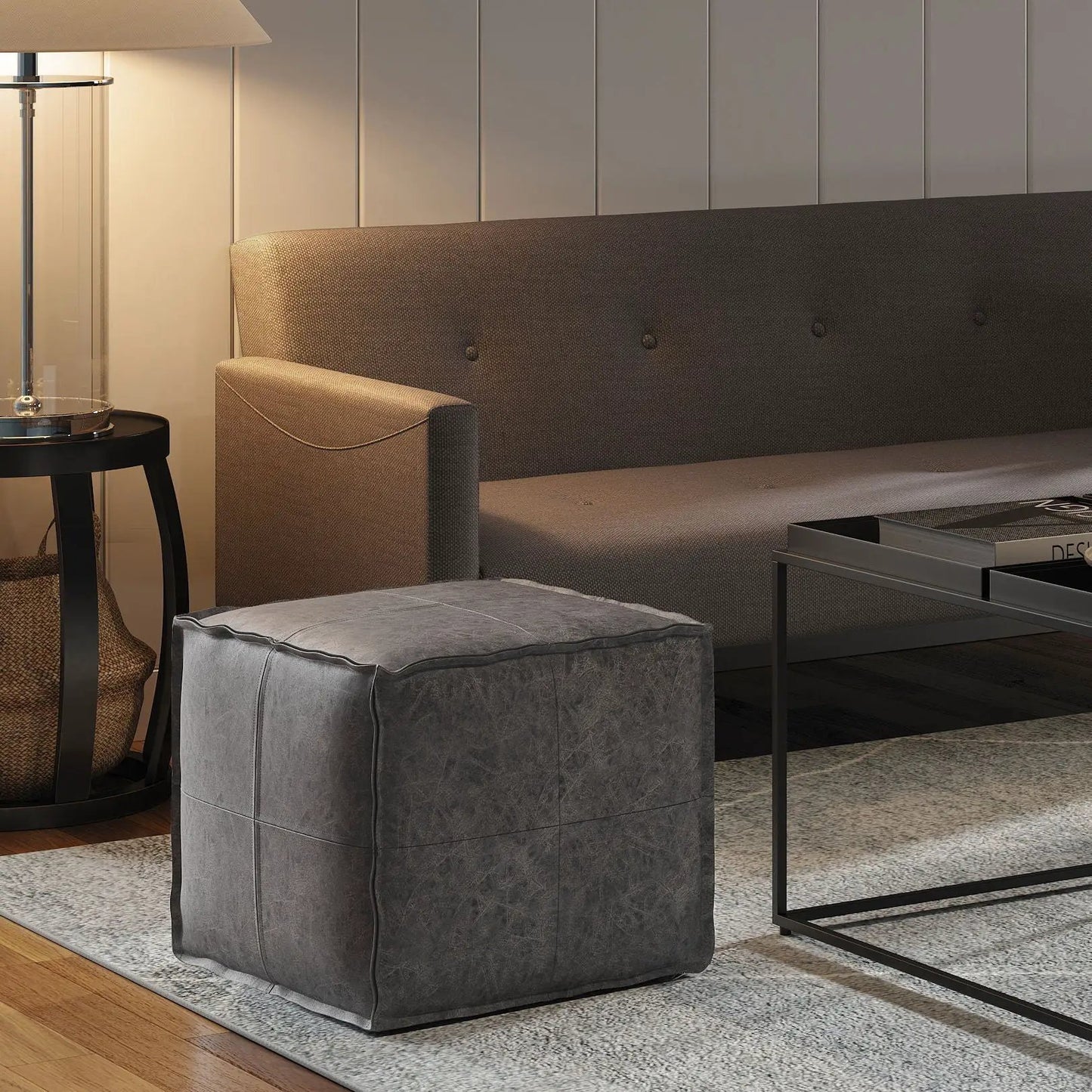 Brody Versatile Square Pouf for Living Rooms