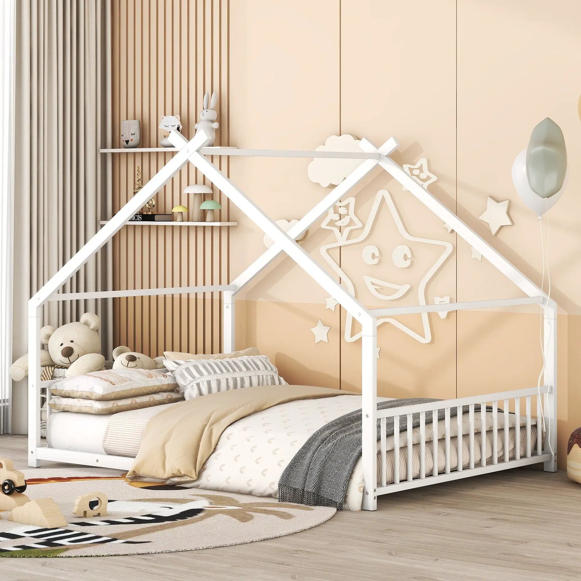 Metal House Bed white metal canopy bed for kids by Unique Piece Furniture on Tampa Home & Garden Store