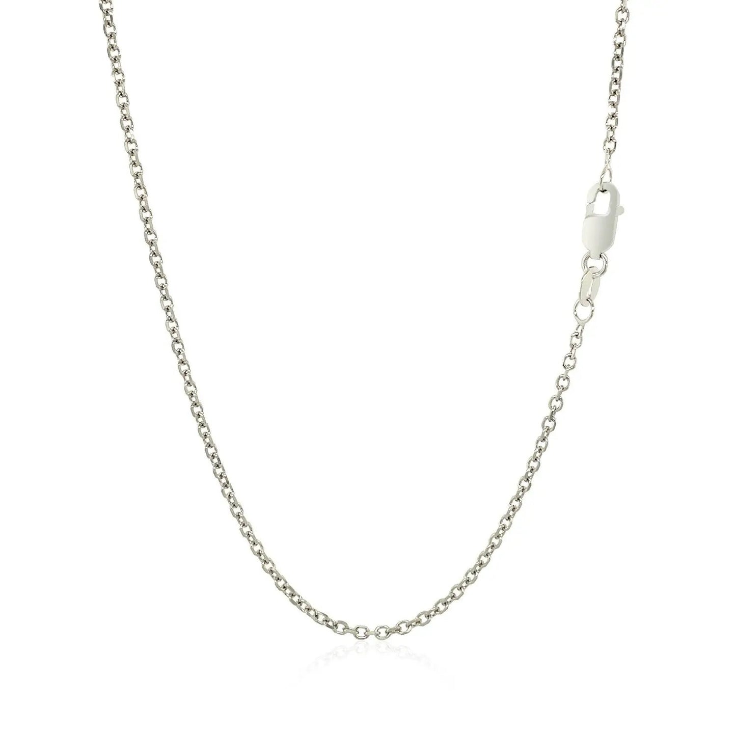 14k white gold diamond-cut cable link chain necklace 1.5mm with lobster clasp on Tampa Home & Garden Store
