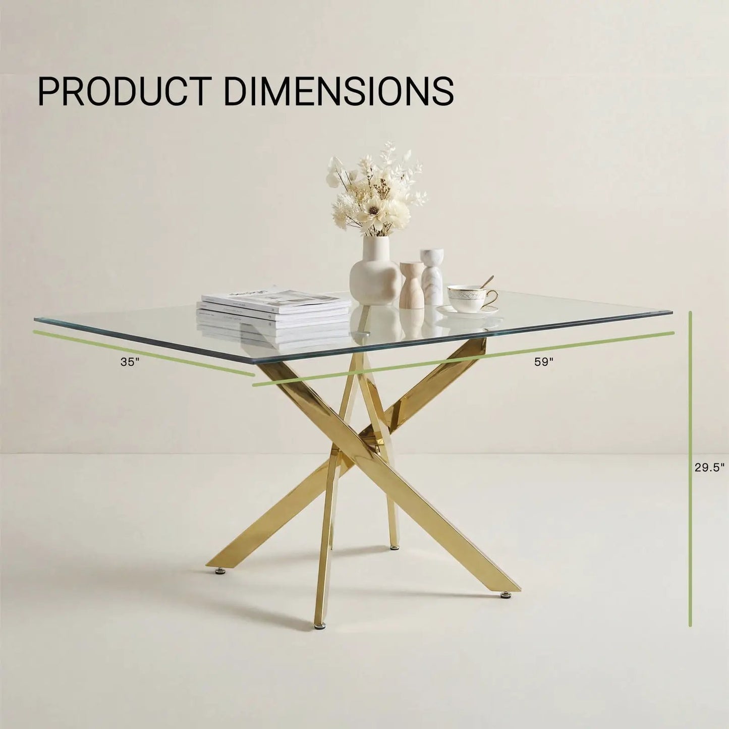 Modern Rectangular Dining Table with Metal Frame