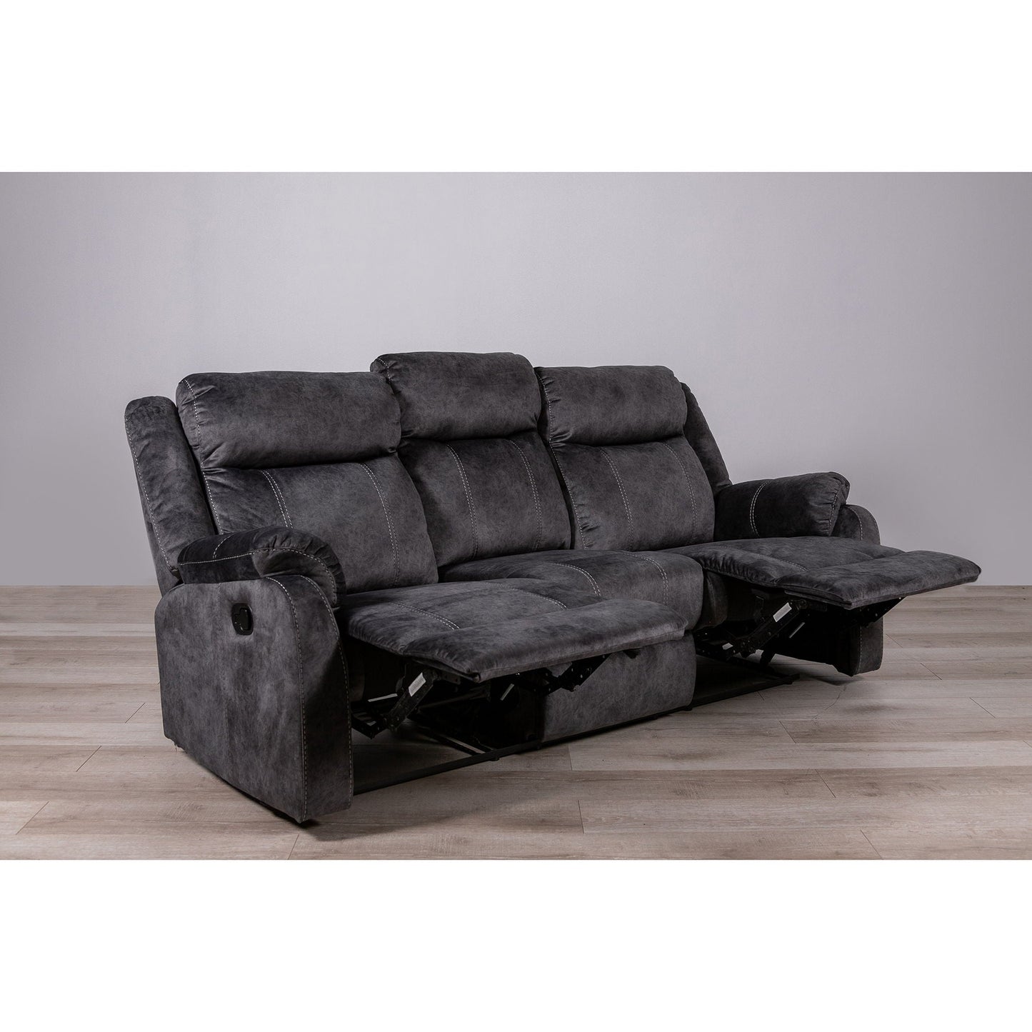 Sonet Domino reclining sofas in dark gray upholstery, 2-seat with reclining mechanism on Tampa Home & Garden Store