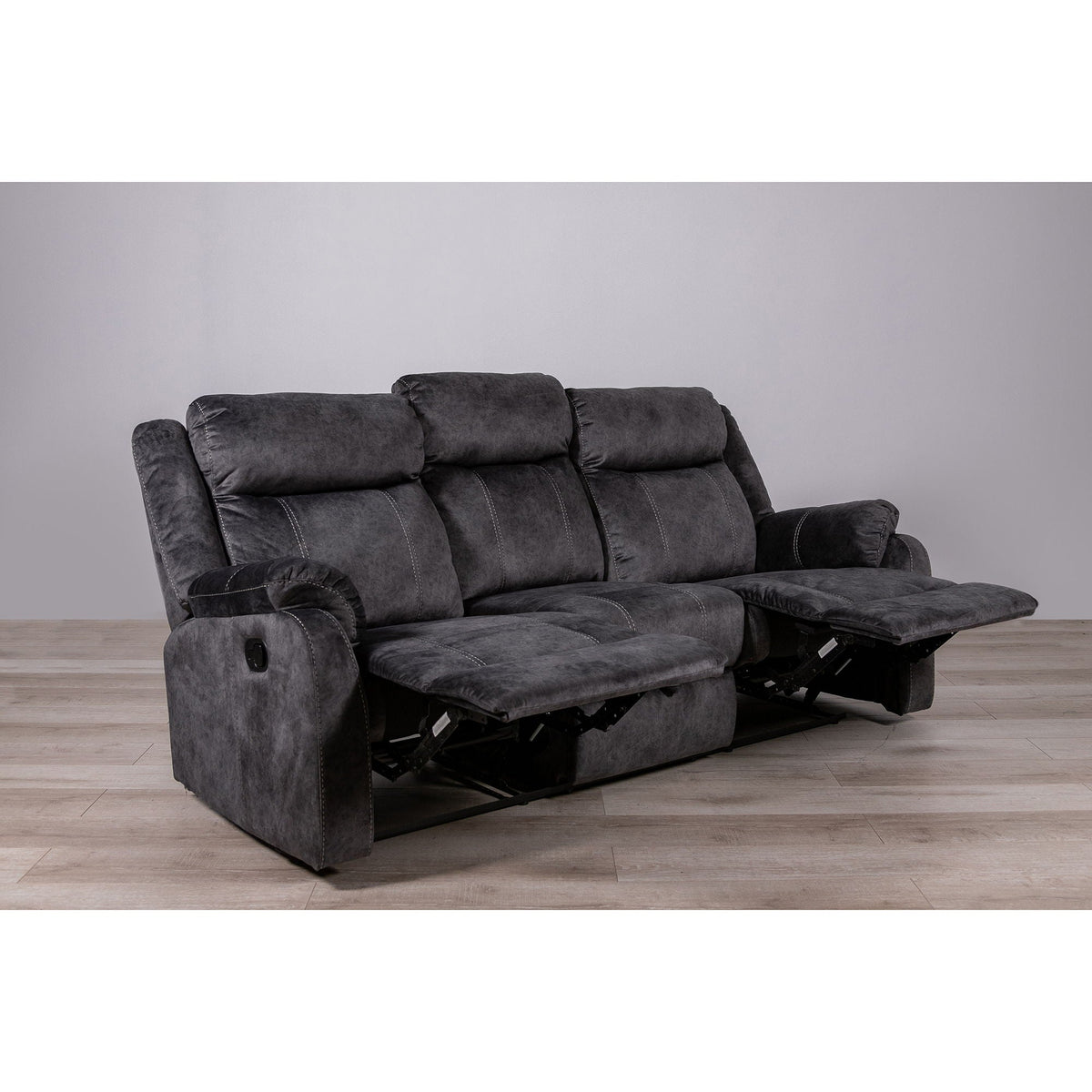 Sonet Domino reclining sofas in dark gray upholstery, 2-seat with reclining mechanism on Tampa Home & Garden Store