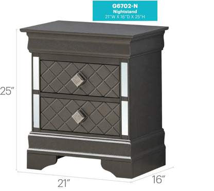 Verona Nightstand with Crystal Drawer Pulls