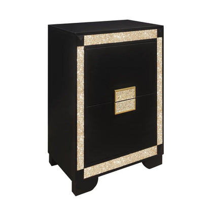 Lively Glitter Nightstand with Bar Handle