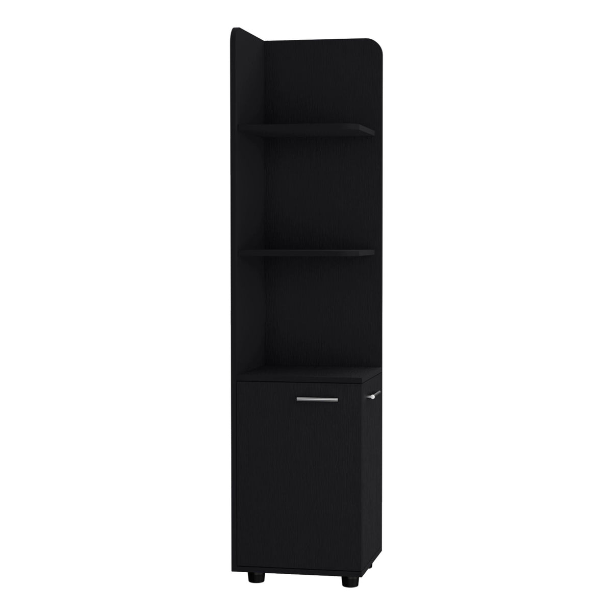 Tall black linen cabinet with 3-tier shelves and 2 doors, HouseOfZazla on Tampa Home & Garden Store