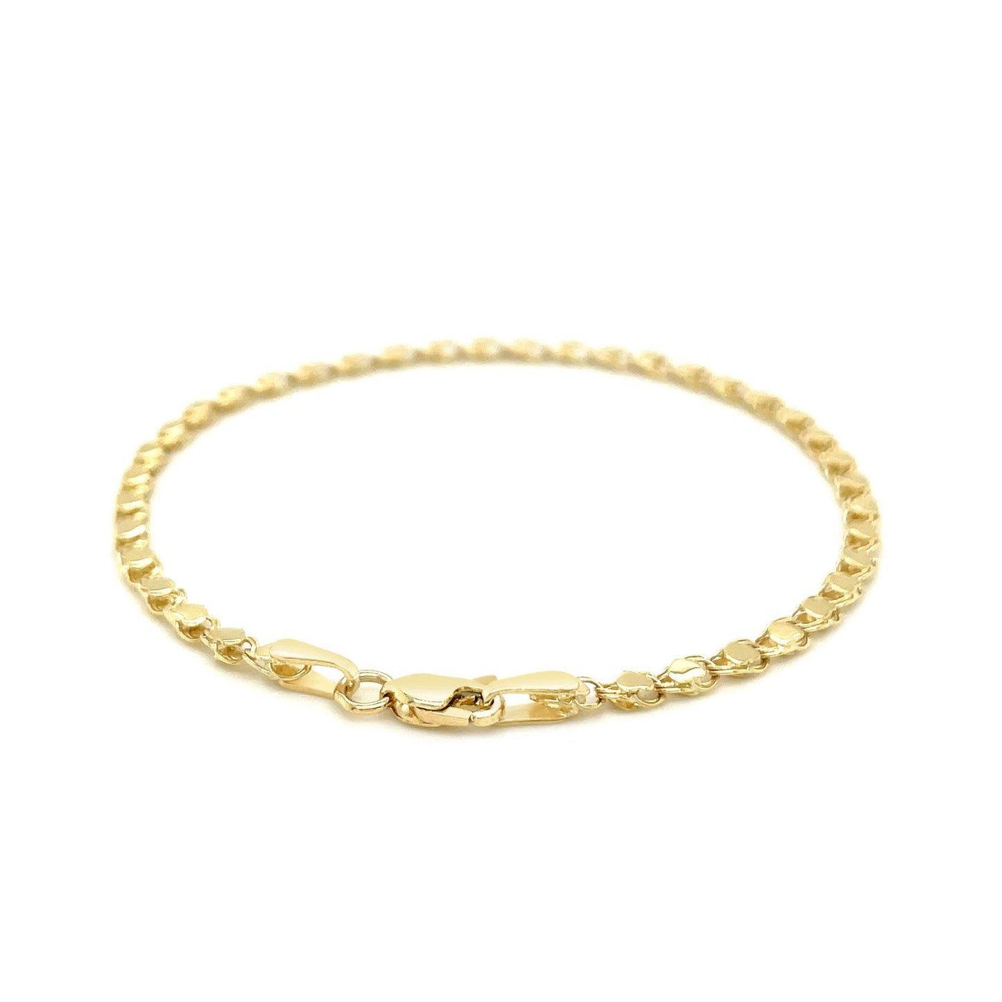 2.9mm 14k yellow gold heart bracelet curb-link style by Bids.com on Tampa Home & Garden Store