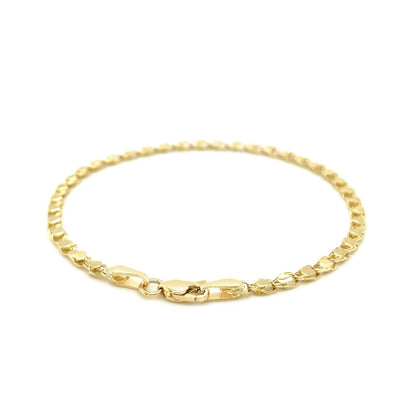 2.9mm 14k yellow gold heart bracelet curb-link style by Bids.com on Tampa Home & Garden Store