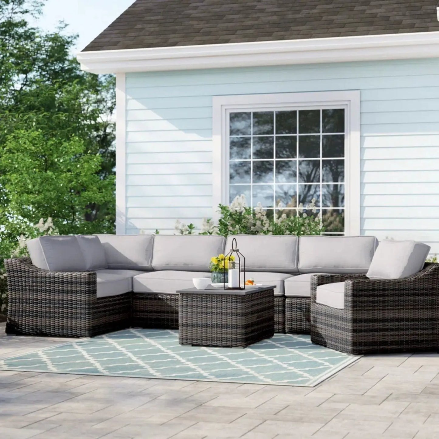 Outdoor Sofa Seating Group with Cushions