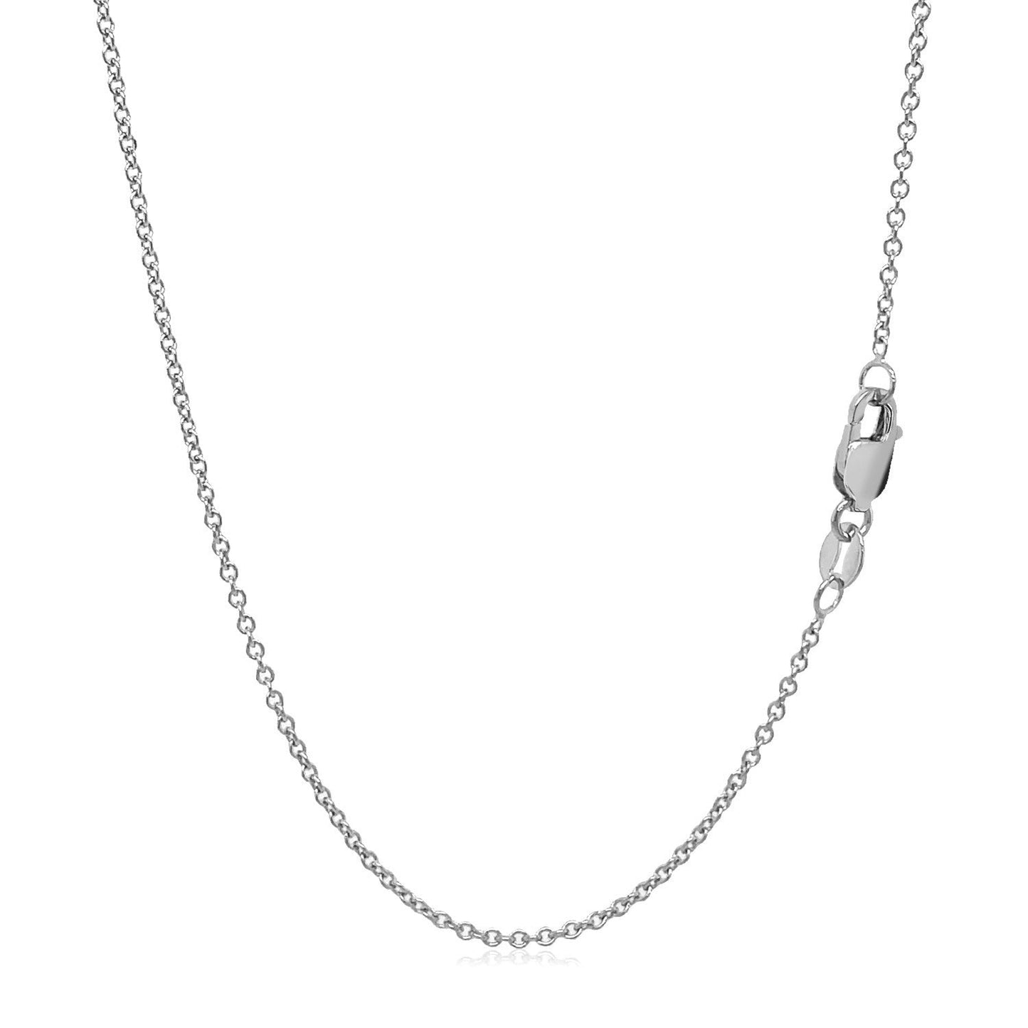 14k white gold round cable link chain necklace 1.3mm by Bids.com with lobster clasp on Tampa Home & Garden Store