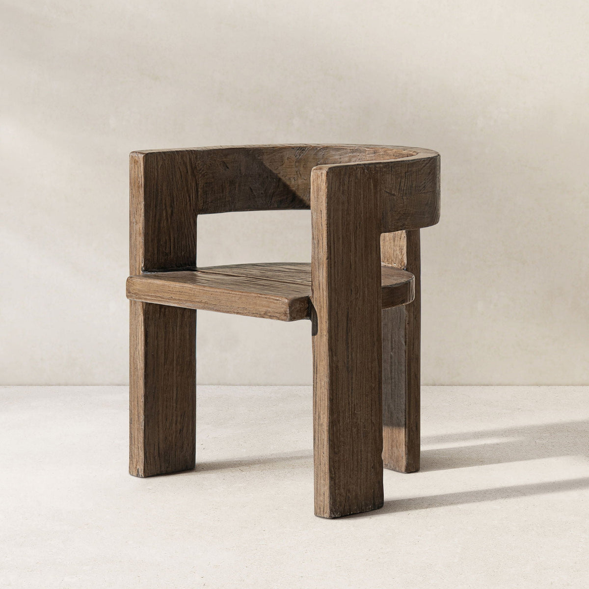 Accent Curved Dining Chair with Sculptural Dark Brown Wood Frame on Tampa Home & Garden Store