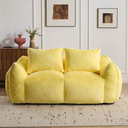 Giant Bean Bag Couch and Fluffy Loveseat