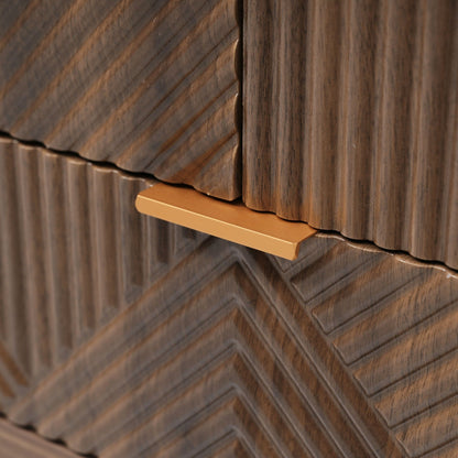 Vanity drawer in dark brown wood with visible grain and a gold pull handle on Tampa Home & Garden Store