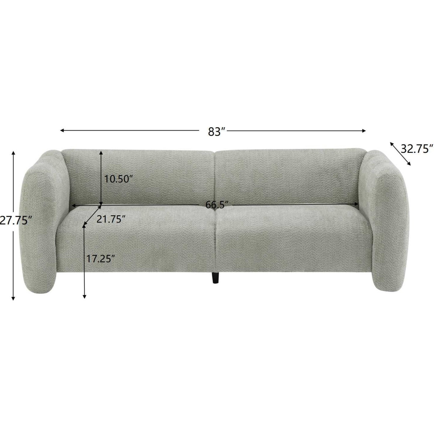 the Stylish Boucle Wave Design Modern Sofa