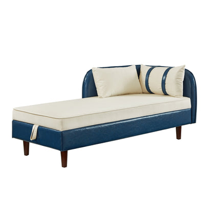 65 Inch Storage Chaise Lounge Sofa and Velvet