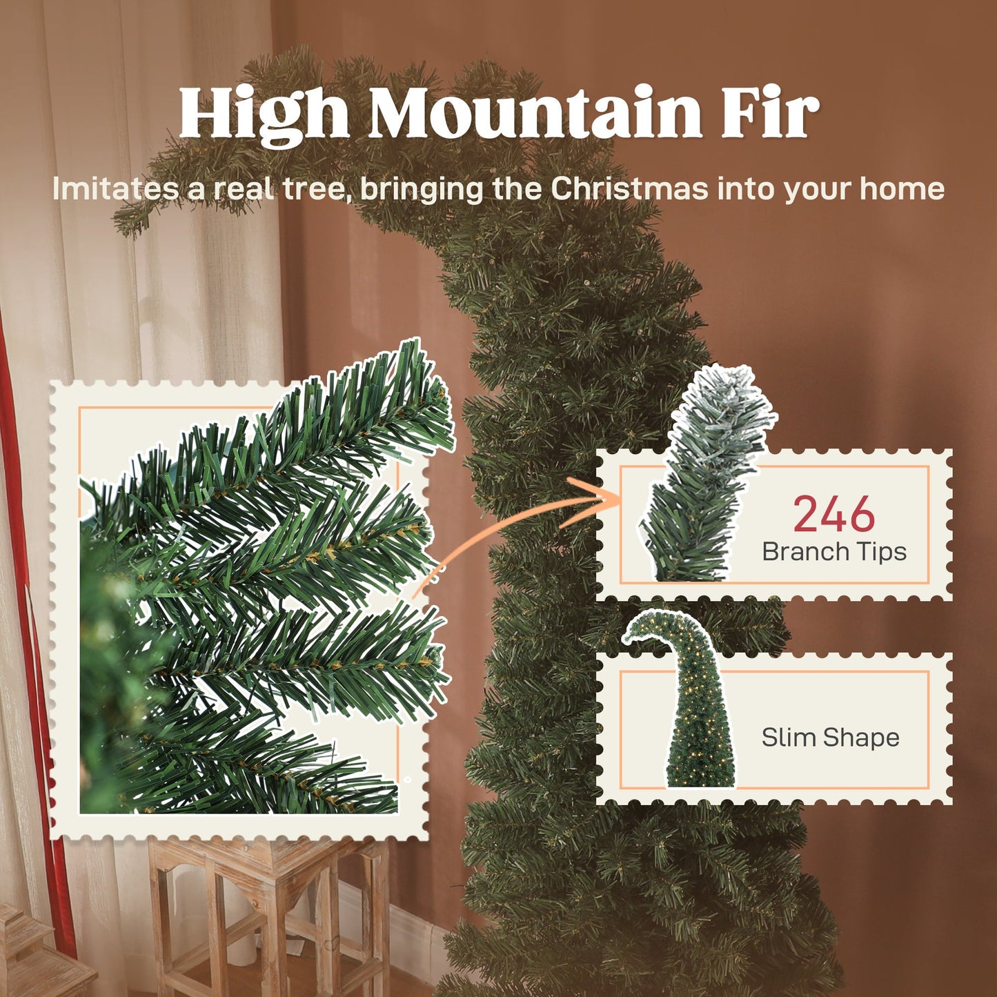 5 ft Prelit Bent Top Christmas Tree with 300 LEDs and metal stand HouseOfZazla on Tampa Home & Garden Store