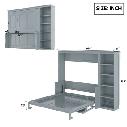 Sturdy Murphy Bed With Desk and Bookshelf