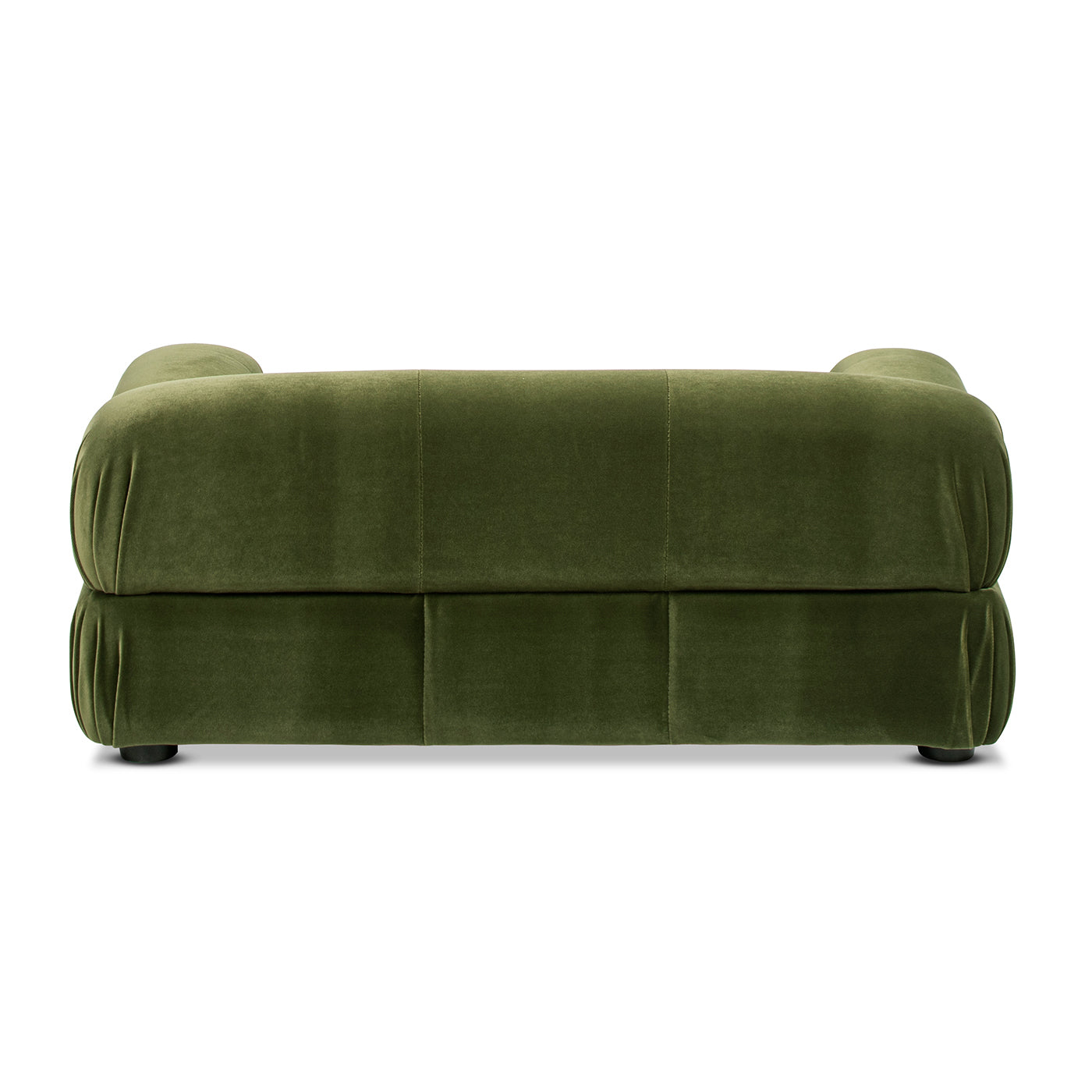 Marcel Upholstered Pet Bed olive green velvet with modern low-profile sofa design on Tampa Home & Garden Store