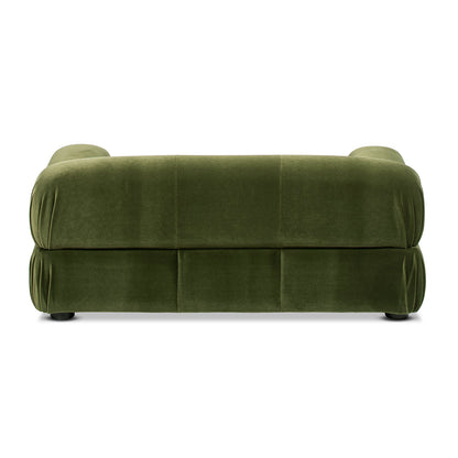 Marcel Upholstered Pet Bed olive green velvet with modern low-profile sofa design on Tampa Home & Garden Store