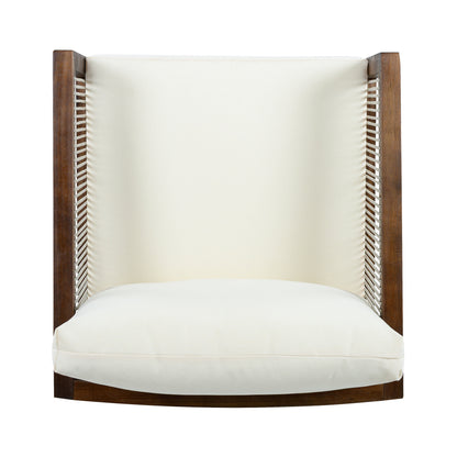 Solid Acacia Wood Outdoor Chair with Rope Back