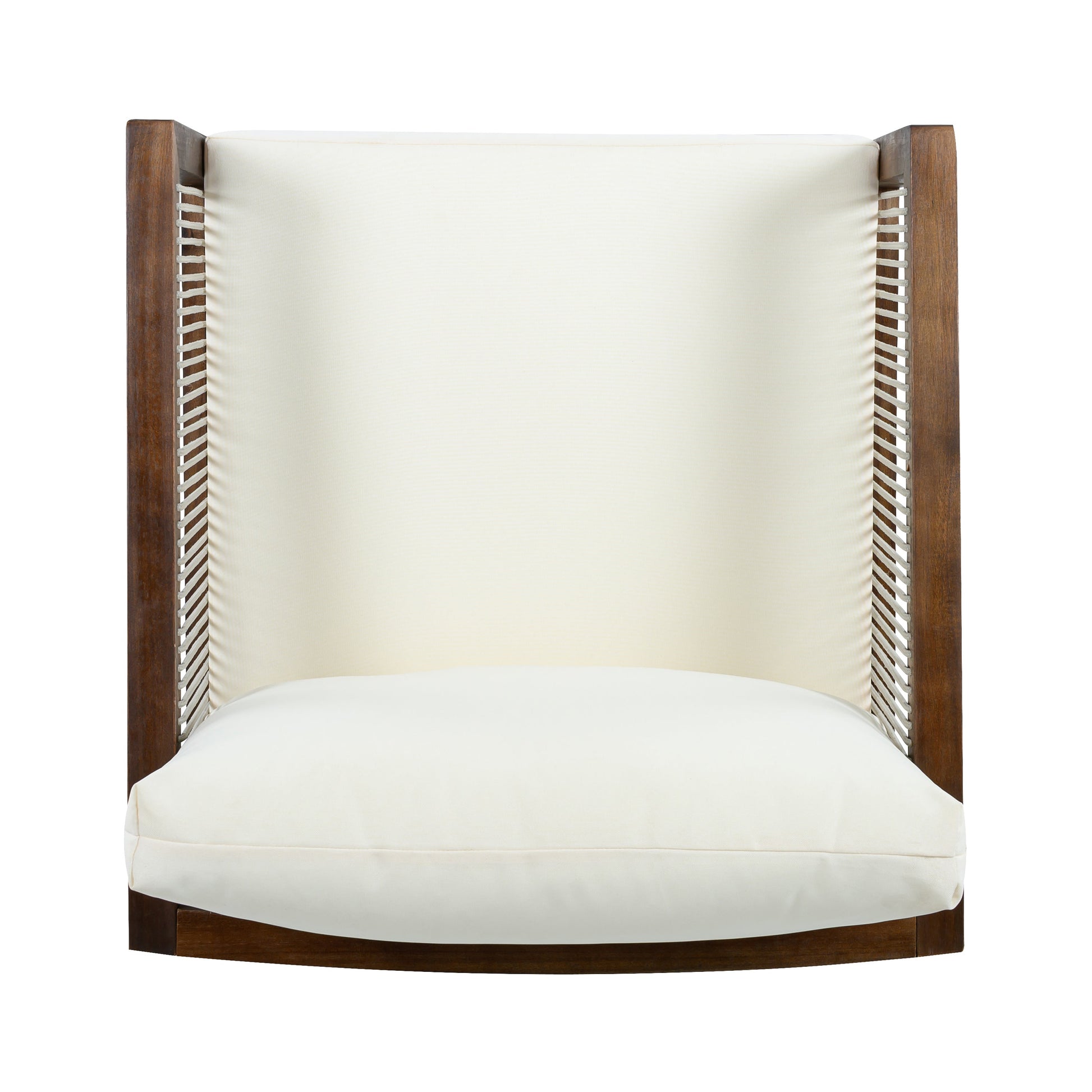 Outdoor 4-Pc Sofa Set cream cushions, acacia wood frame with rope detailing by HouseOfZazla on Tampa Home & Garden Store
