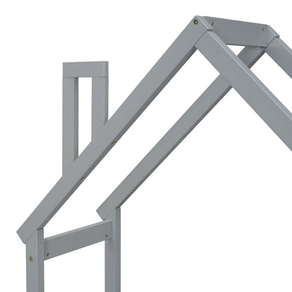 House-shaped Wooden writing Desk,Kids study Table,Bookshelf & Toy Storage,Grey - Tampa Home & Garden Store