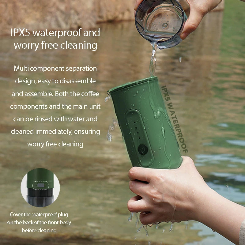 portable outdoor Italian coffee machine handheld electric coffee powder capsule dual-use travel car charging - Tampa Home & Garden Store