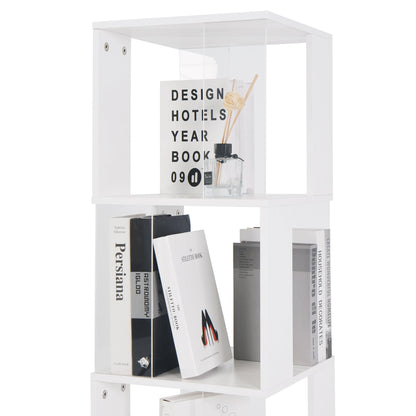 6-layer rotating acrylic board simple bookshelf, multi-functional creative bookshelf for students in the living room - Tampa Home & Garden Store