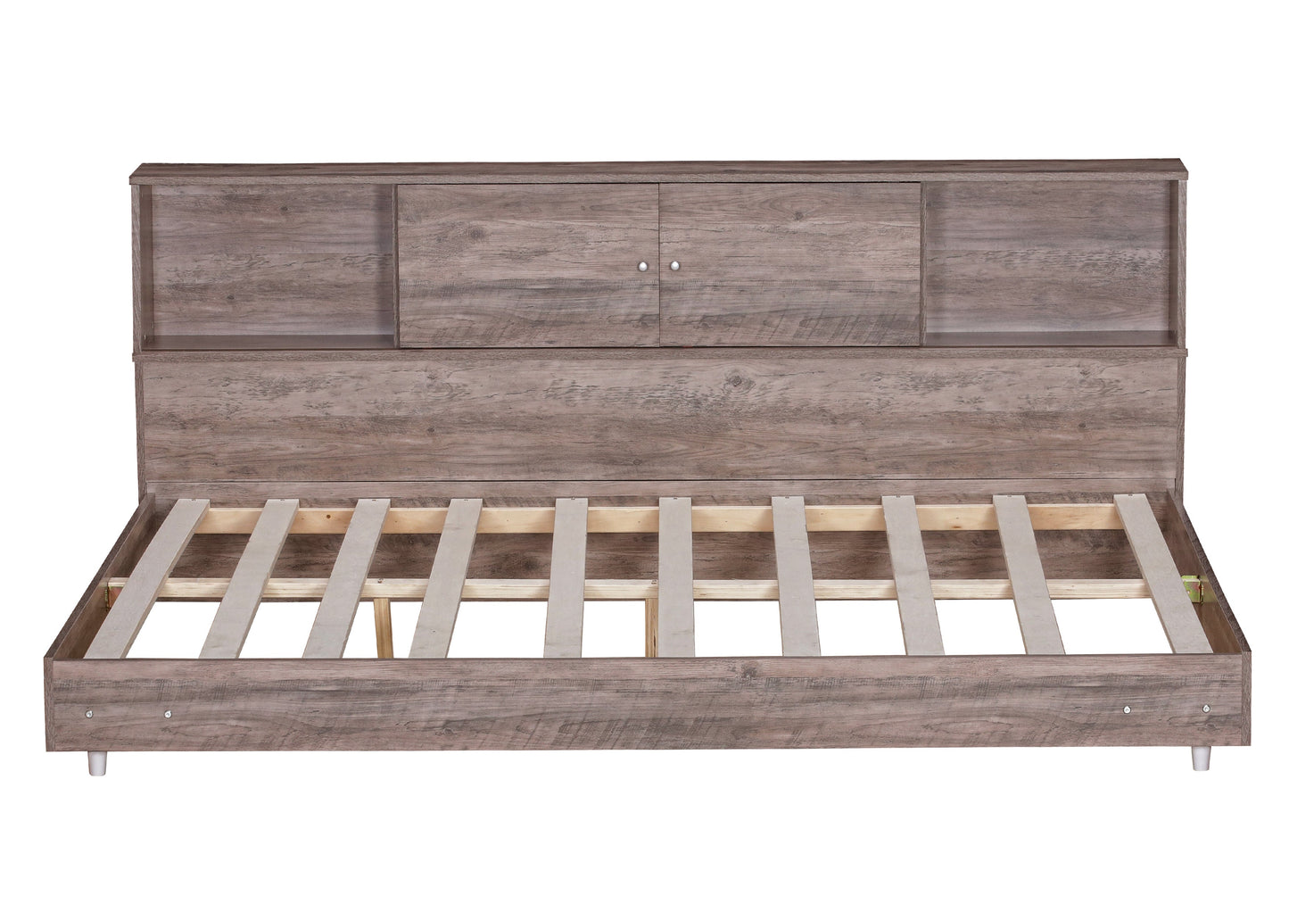 Full Size Daybed Frame with Storage Bookcases Wood Light Oak - Tampa Home & Garden Store