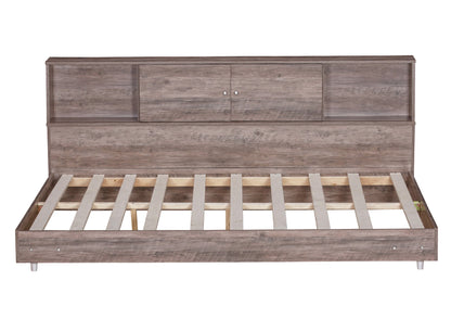 Full Size Daybed Frame with Storage Bookcases Wood Light Oak - Tampa Home & Garden Store