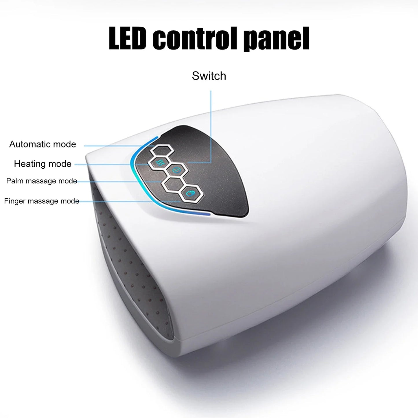 Electric Hand Massager Device Heat Finger Massage Pain Relief Therapy Air Compression Hand Care Palm Finger Massage Machine - Tampa Home & Garden Store