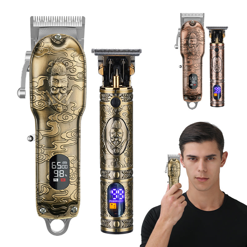 All Metal Hair Clipper Retro Oil Head Carving Scissors Machine Set USB Charging Electric Hair Clipper - Tampa Home & Garden Store