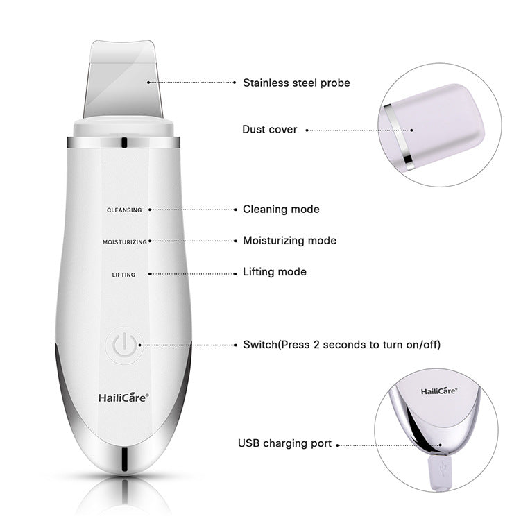HailiCare Ultrasonic Peeling Machine To Remove Blackhead Peeling Instrument Pore Cleaning Ion Cleansing Instrument - Tampa Home & Garden Store