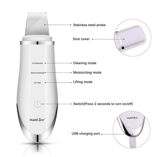 HailiCare Ultrasonic Peeling Machine To Remove Blackhead Peeling Instrument Pore Cleaning Ion Cleansing Instrument - Tampa Home & Garden Store