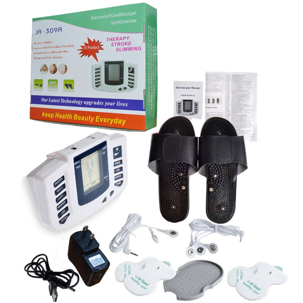 Digital meridian massager with foot therapy shoes Electronic acupuncture massager electrotherapy instrument - Tampa Home & Garden Store