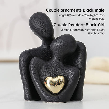 Creative couple figure decoration Newlywed home decoration Lover sculpture decoration figure desktop living room bookshelf decor - Tampa Home & Garden Store