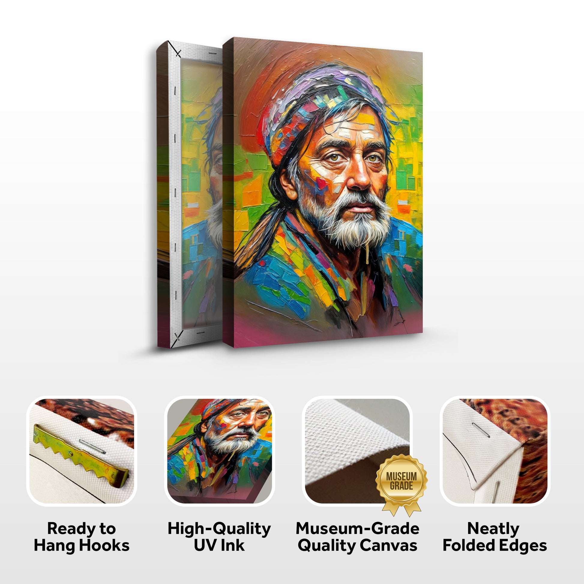 Soul Mosaic - Sport Wall Art canvas, two-panel by Tailored Canvases in vibrant mosaic portrait on Tampa Home & Garden Store